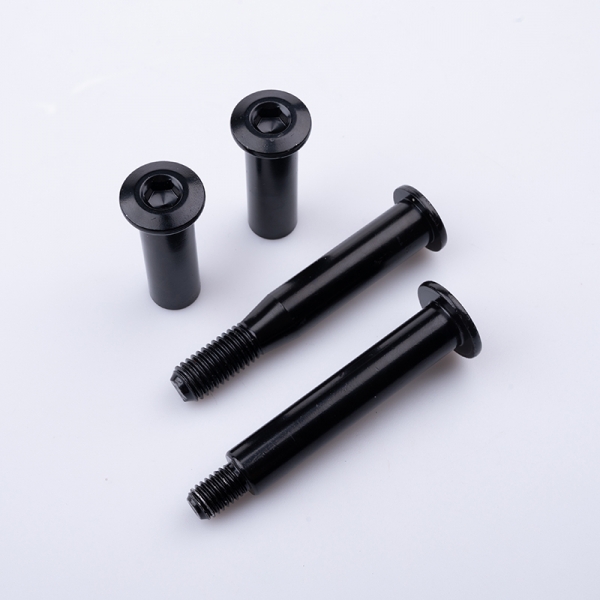 Black Galvanized Carbon Steel Hex Socket Flat Head Binding Screw Male And Female Screw Allen Chicago Screw Nut And Bolt
