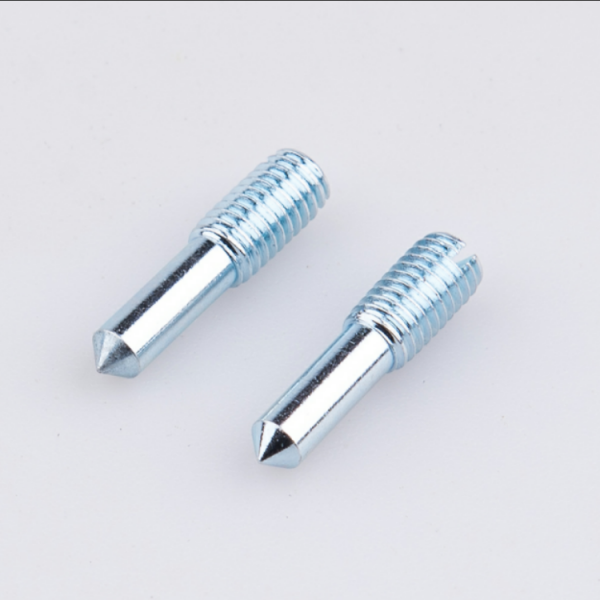 Customized non-standard metal zinc coated slotted grub screw with cone point